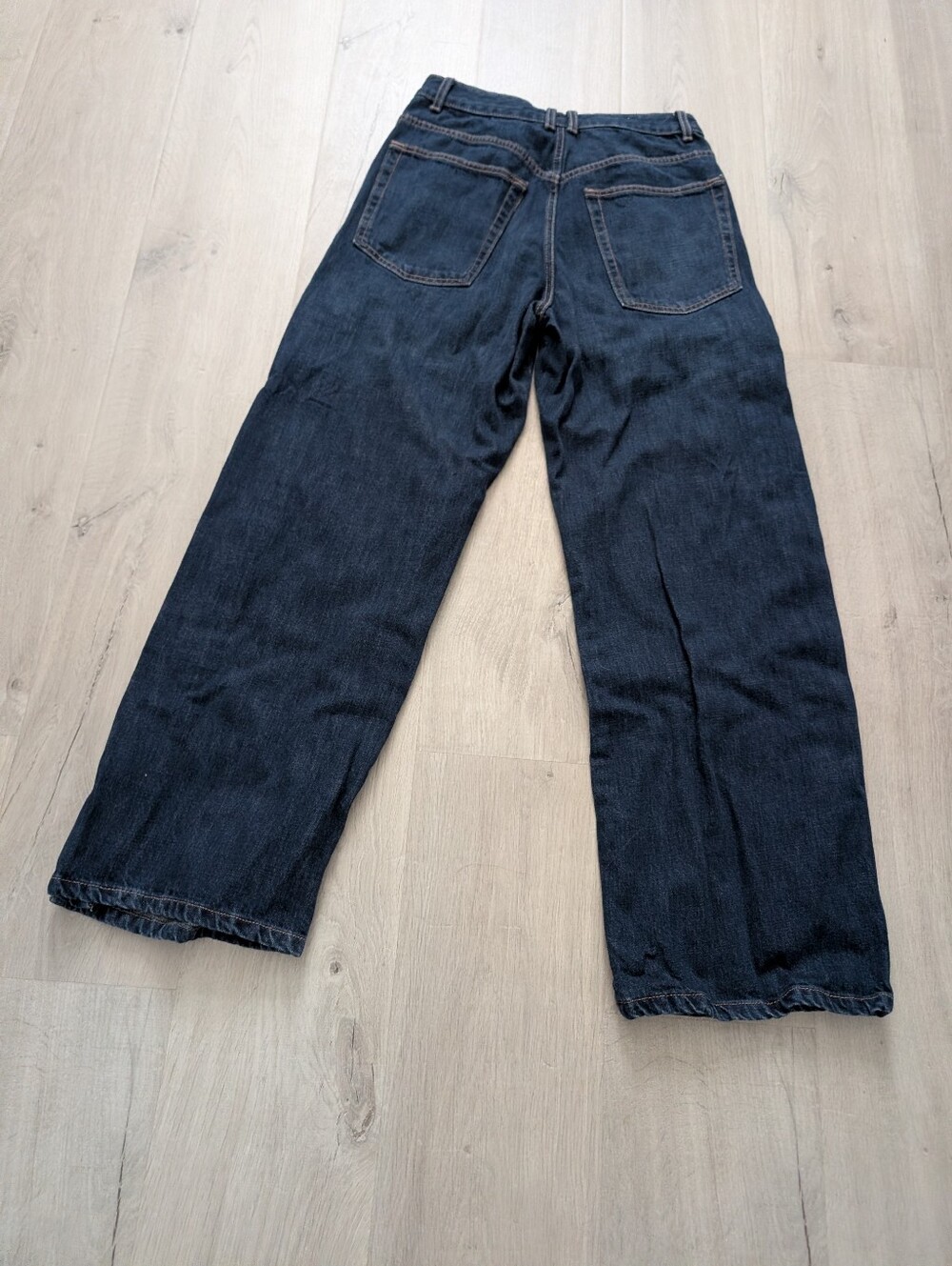 Zara TRF Dark Blue Mis Rise Jeans With Buttons Nwot - Picture 4 of 12